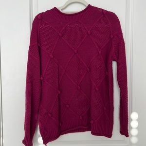 Magenta pom Pom sweater